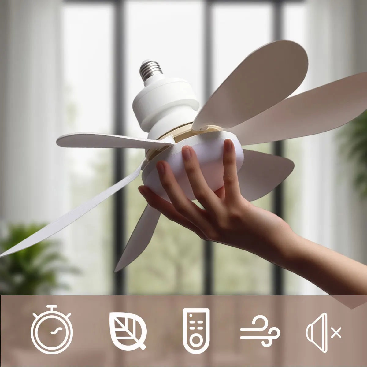 2-in-1 E27 Ceiling Fan Light with Remote – 30W/40W LED Dimmable Lamp