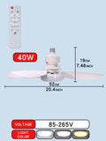 2-in-1 E27 Ceiling Fan Light with Remote – 30W/40W LED Dimmable Lamp