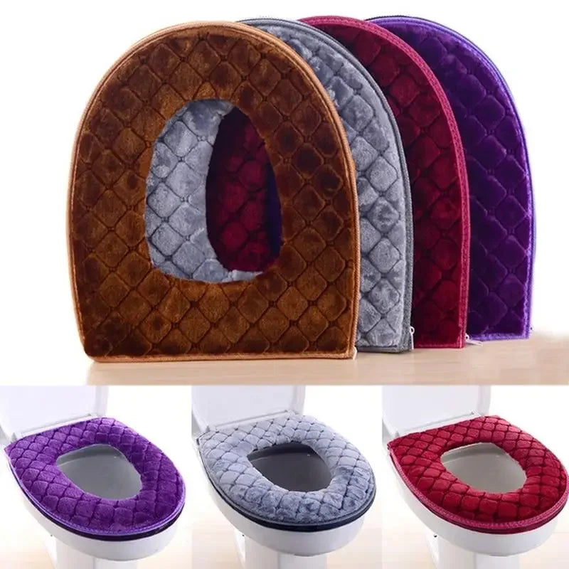 Soft Long Plush Toilet Seat Cushion – Washable & Comfortable