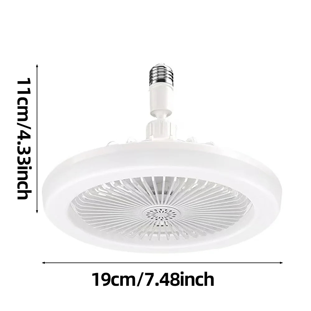 3-in-1 Rotatable Ceiling Fan with LED Light – Remote Control E27 Bas