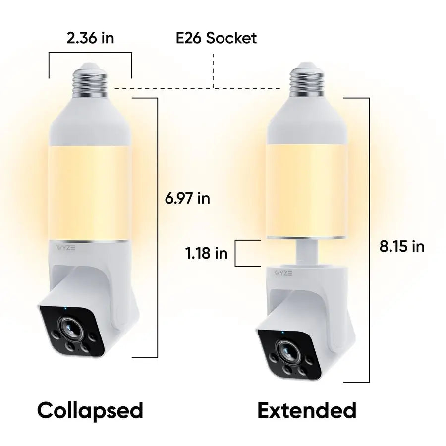 2K HD Bulb Security Camera – LED Light Camera with Motion Detection & Siren