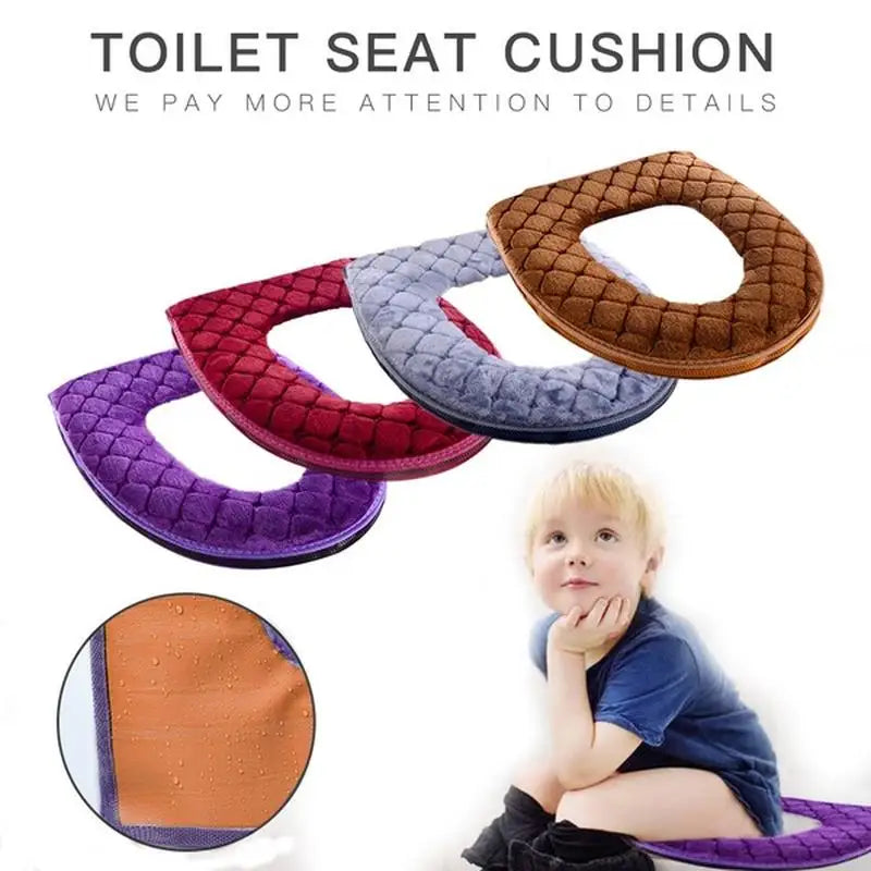 Soft Long Plush Toilet Seat Cushion – Washable & Comfortable