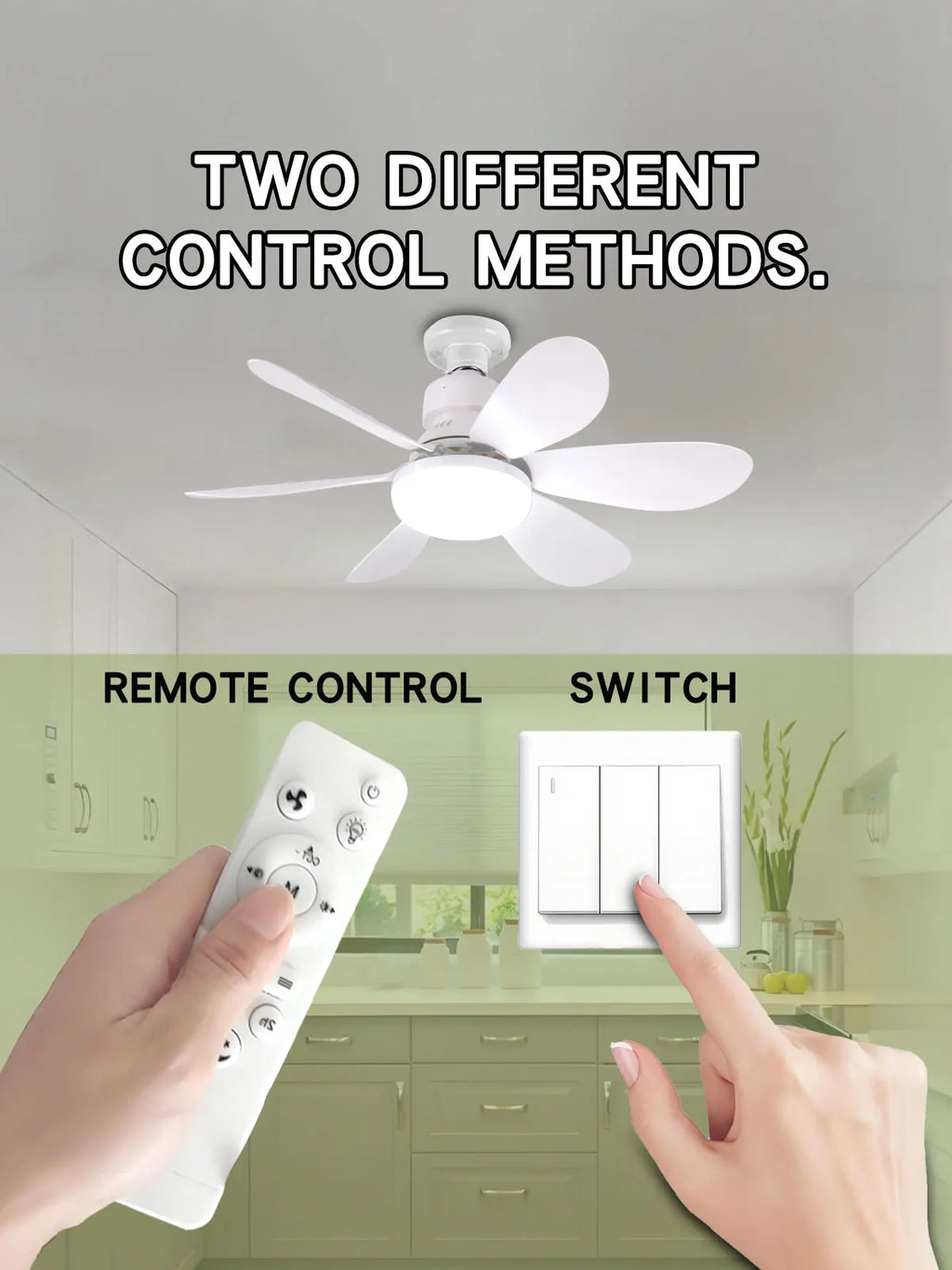 2-in-1 E27 Ceiling Fan Light with Remote – 30W/40W LED Dimmable Lamp