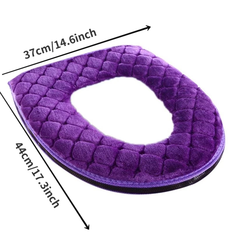 Soft Long Plush Toilet Seat Cushion – Washable & Comfortable