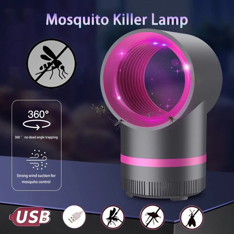 Portable Silent Mosquito Killer Lamp – USB Plug-In Bug Zapper for Bedroom & Outdoor Use