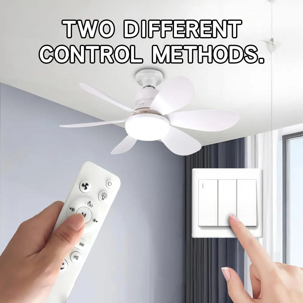 2-in-1 E27 Ceiling Fan Light with Remote – 30W/40W LED Dimmable Lamp