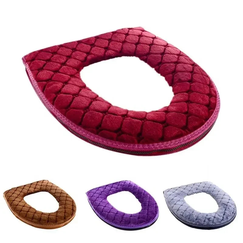 Soft Long Plush Toilet Seat Cushion – Washable & Comfortable