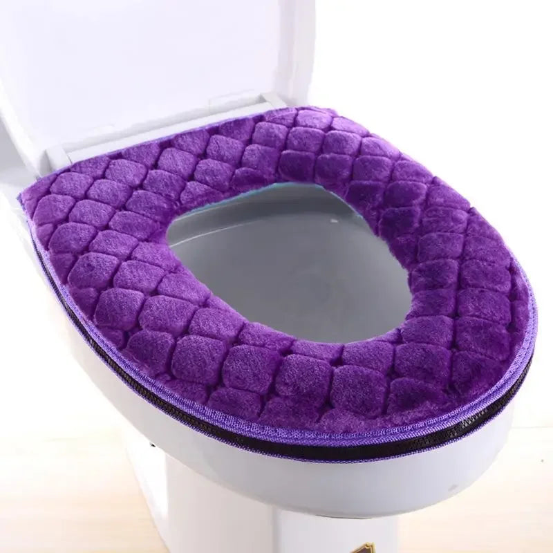 Soft Long Plush Toilet Seat Cushion – Washable & Comfortable