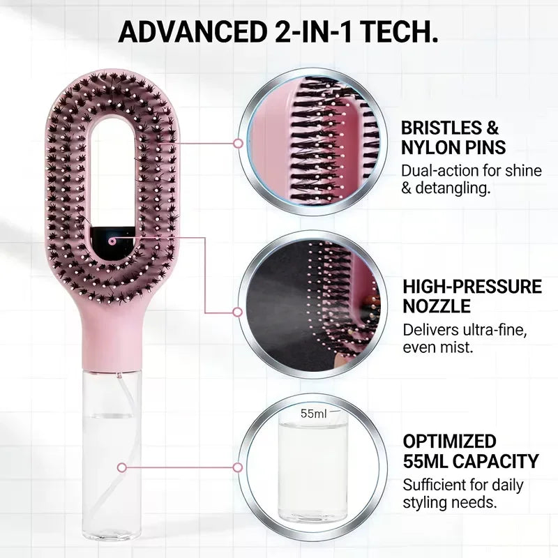 pray Comb Hairbrush – Detangling & Scalp Massage Mist Brush