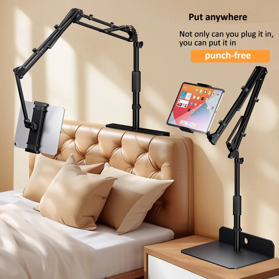 Adjustable Bed Tablet Stand – Lazy Arm Mount for 4–12.9" Phones & Tablets