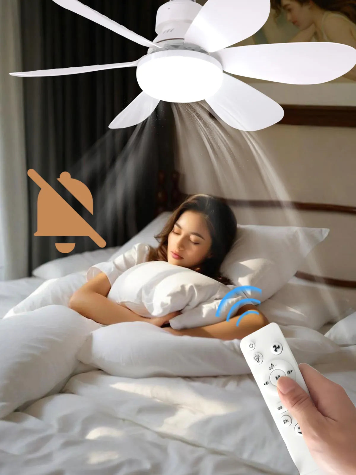 2-in-1 E27 Ceiling Fan Light with Remote – 30W/40W LED Dimmable Lamp