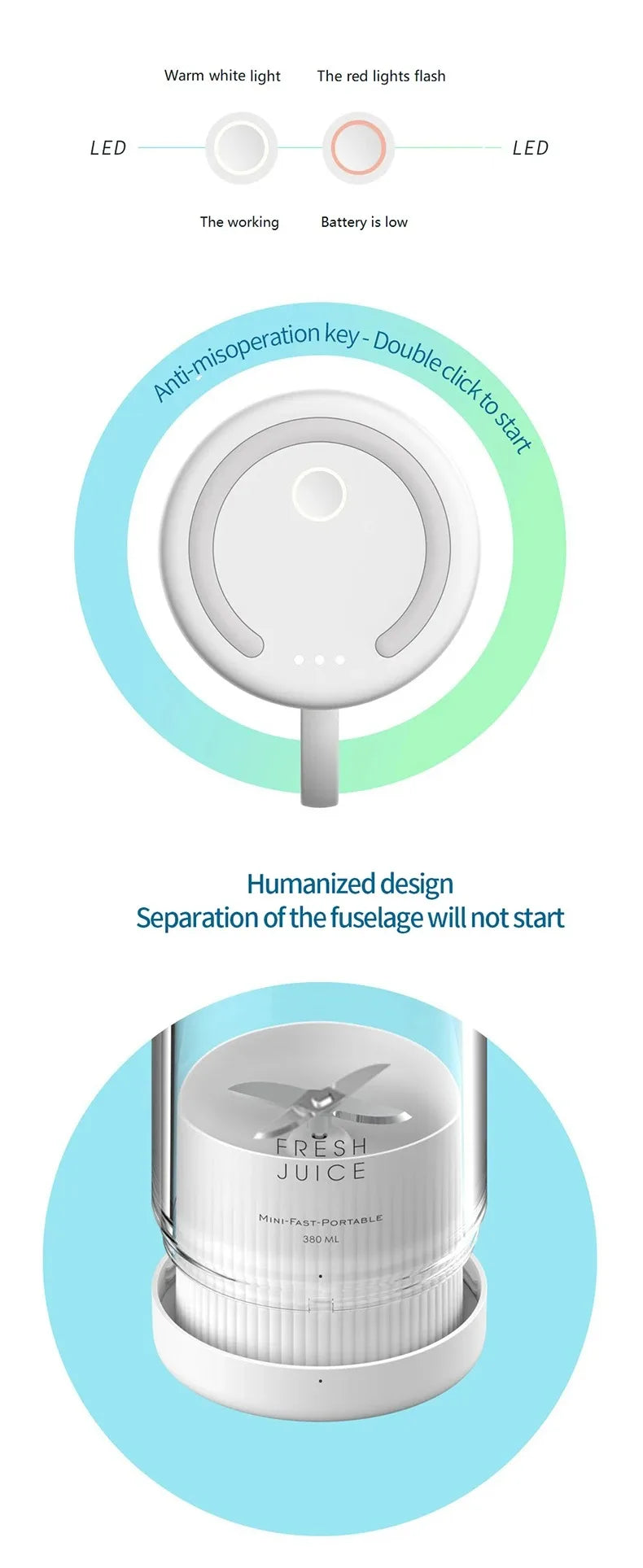 Mini Juice Blender 350ML – Portable & Rechargeable