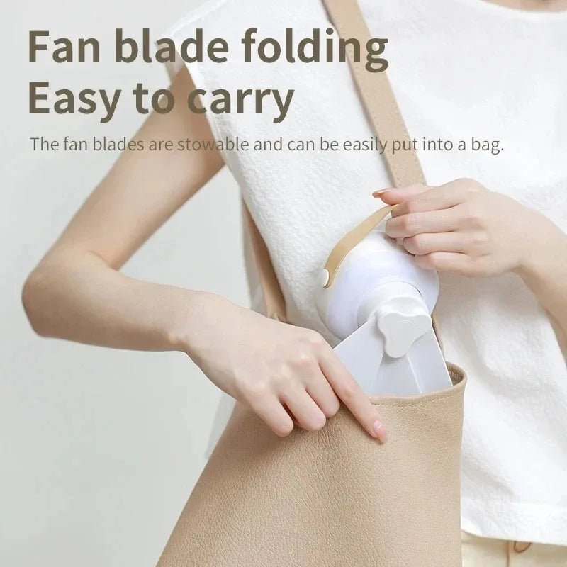 Outdoor Camping Ceiling Fan – 2400mAh Rechargeable Fan with LED Light