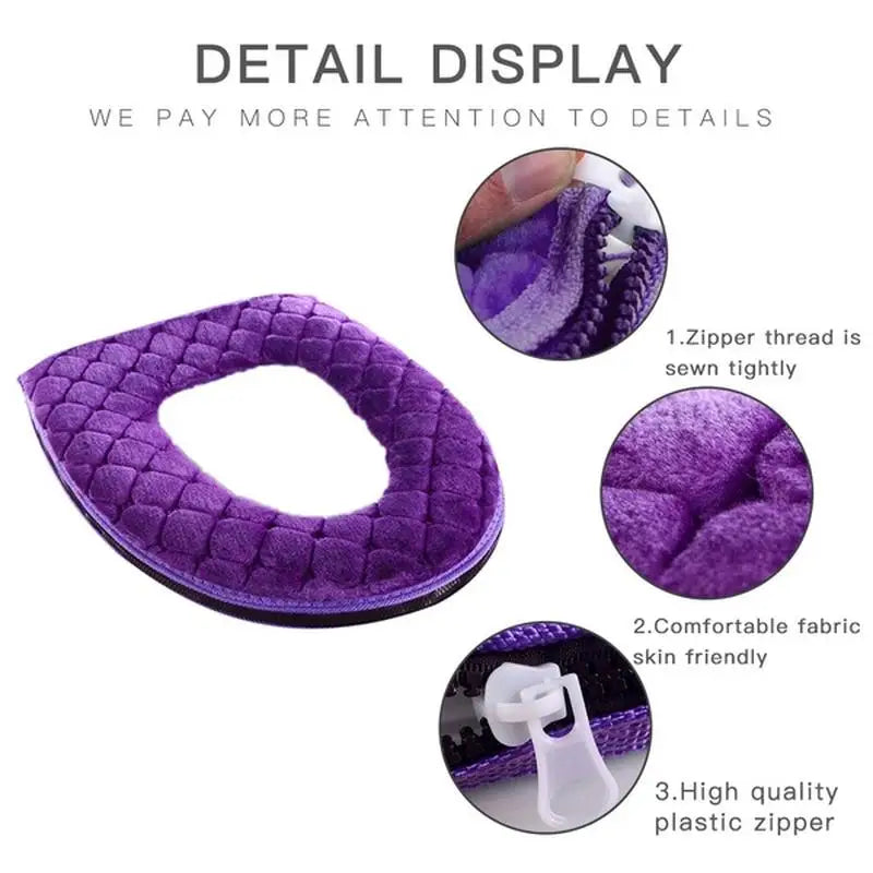 Soft Long Plush Toilet Seat Cushion – Washable & Comfortable
