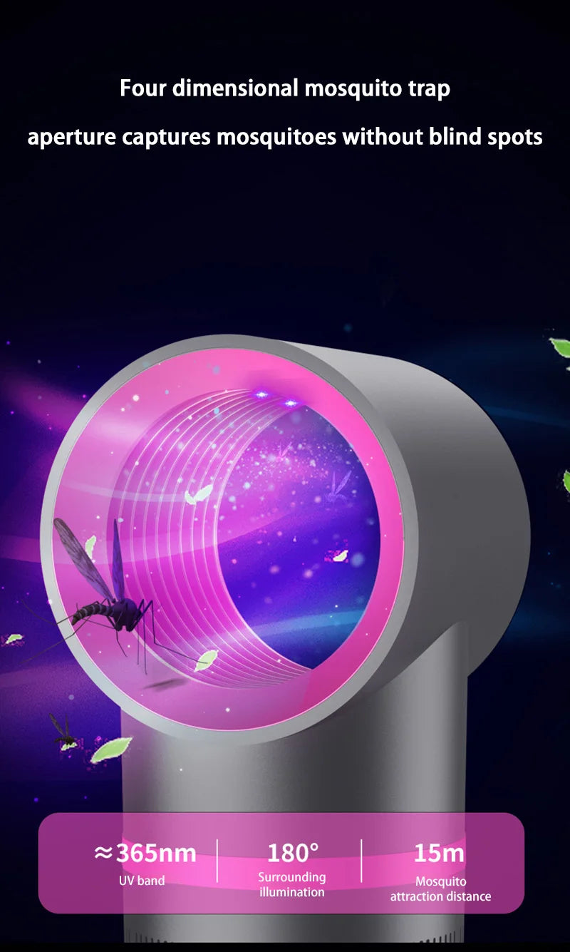 Portable Silent Mosquito Killer Lamp – USB Plug-In Bug Zapper for Bedroom & Outdoor Use