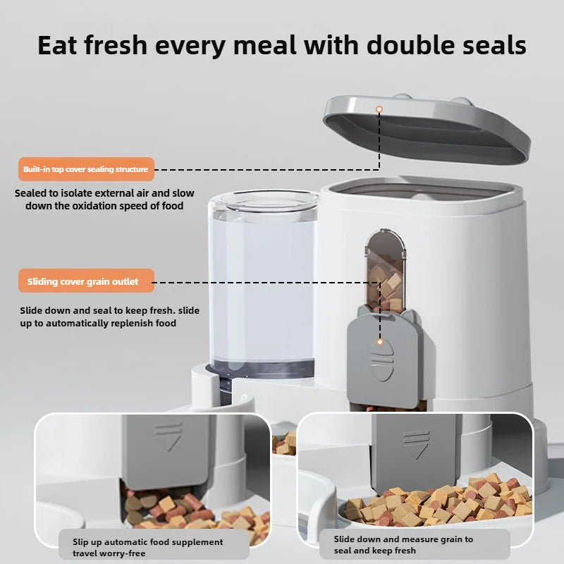 Automatic Cat & Dog Feeder Bowl – Food Dispenser with Water Fountain