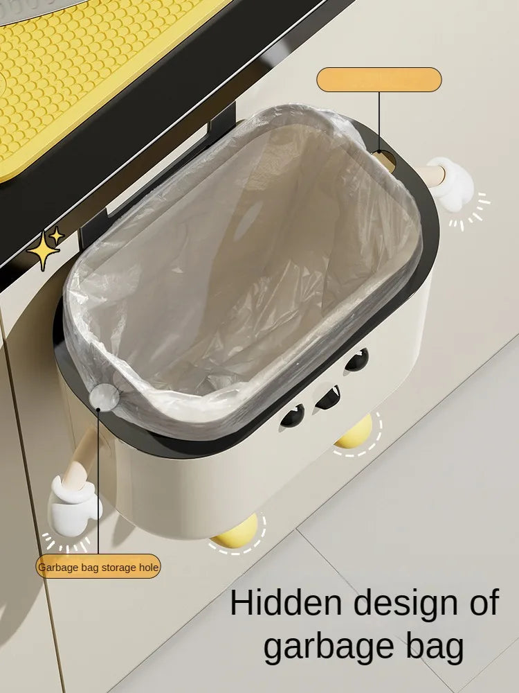 Wall-Mounted Food Waste Bin – 9L/12L Kitchen Trash Can with Lid