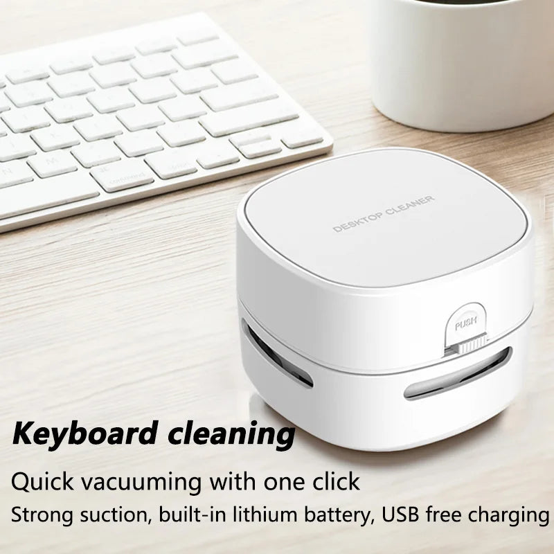Mini Handheld Desktop Vacuum – Portable Table & Keyboard Dust Cleaner