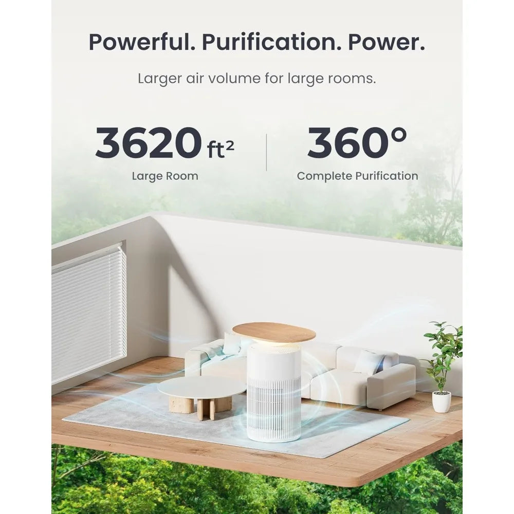 4-in-1 Air Purifier Table – H13 HEPA Filter, Wireless Charging & RGB Light
