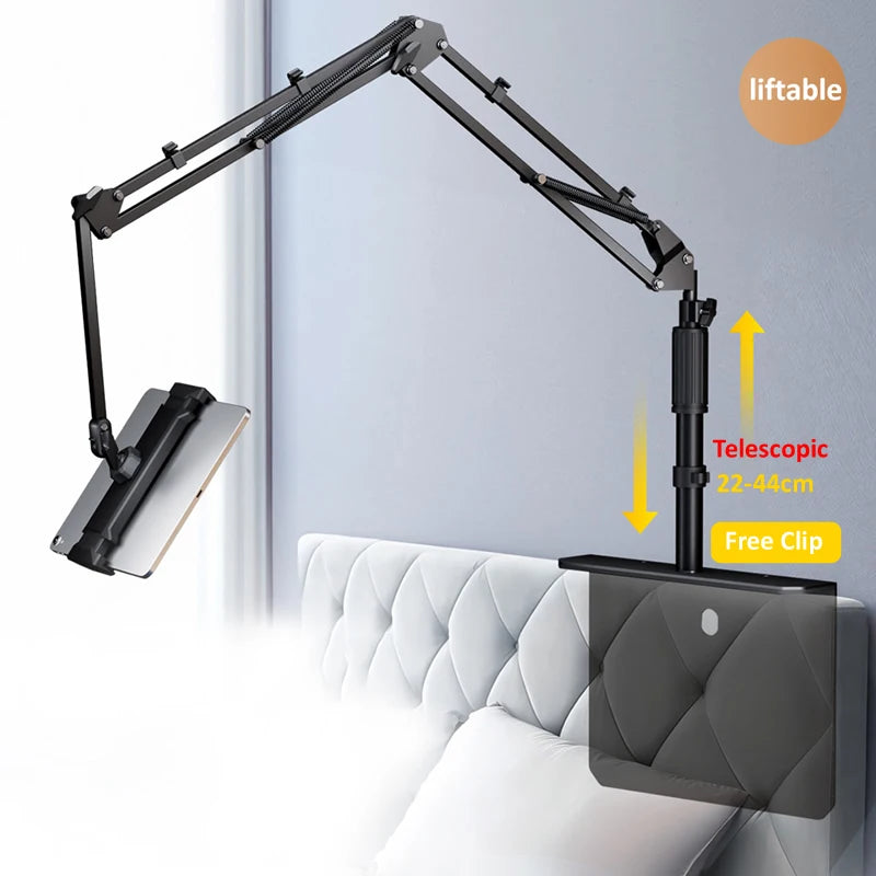 Adjustable Bed Tablet Stand – Lazy Arm Mount for 4–12.9" Phones & Tablets