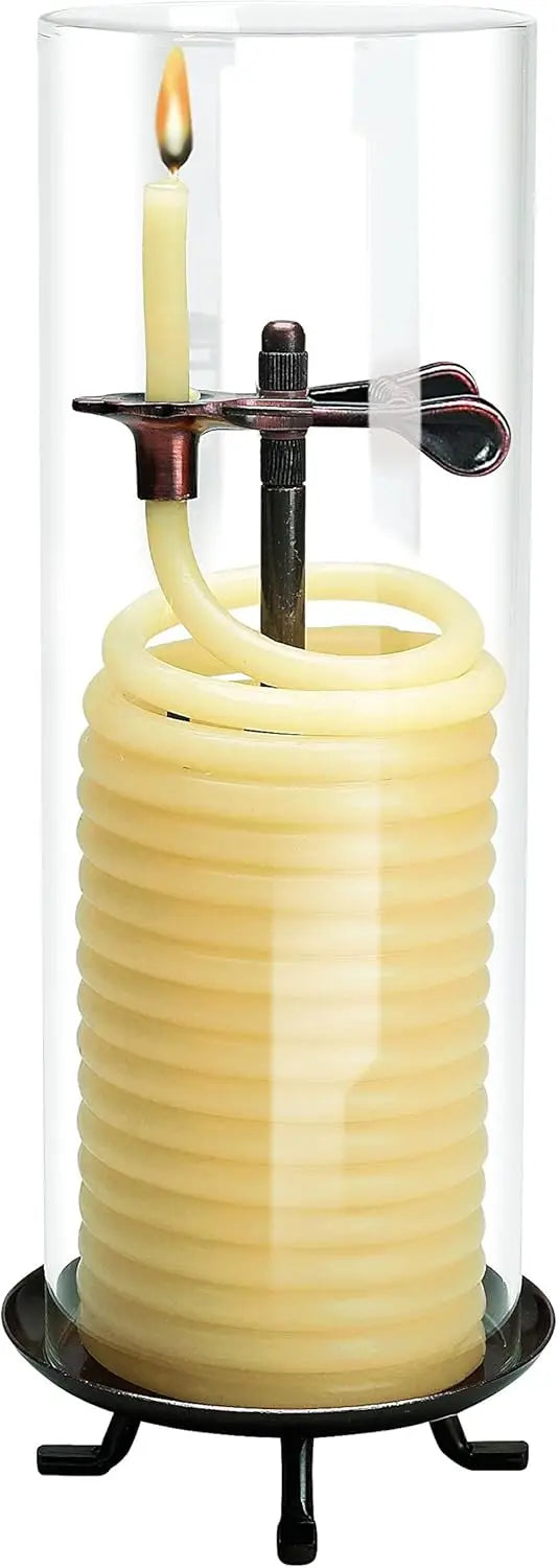 80-Hour Beeswax Candle – Eco-Friendly Rustic Candle with Safety Clip