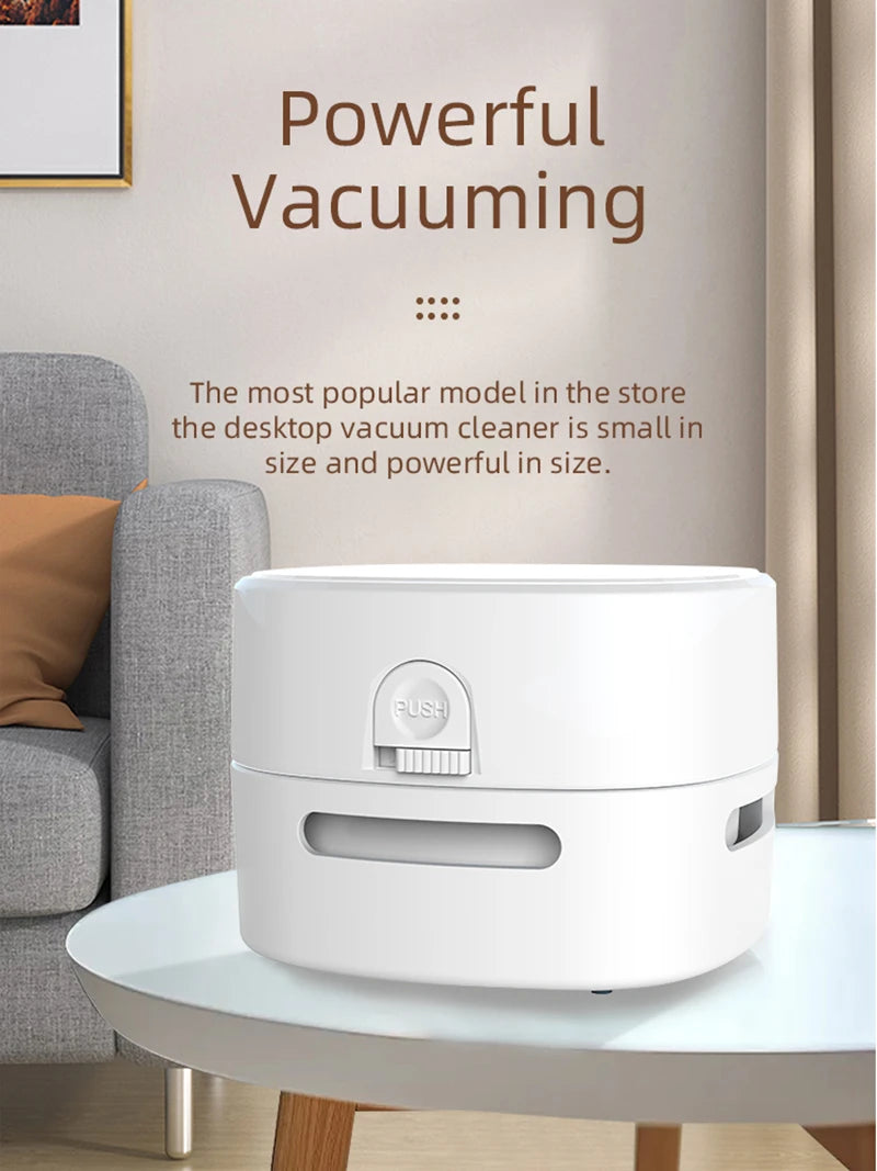 Mini Handheld Desktop Vacuum – Portable Table & Keyboard Dust Cleaner