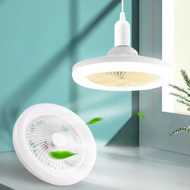 3-in-1 Rotatable Ceiling Fan with LED Light – Remote Control E27 Bas