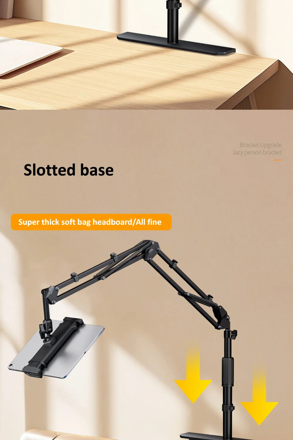 Adjustable Bed Tablet Stand – Lazy Arm Mount for 4–12.9" Phones & Tablets