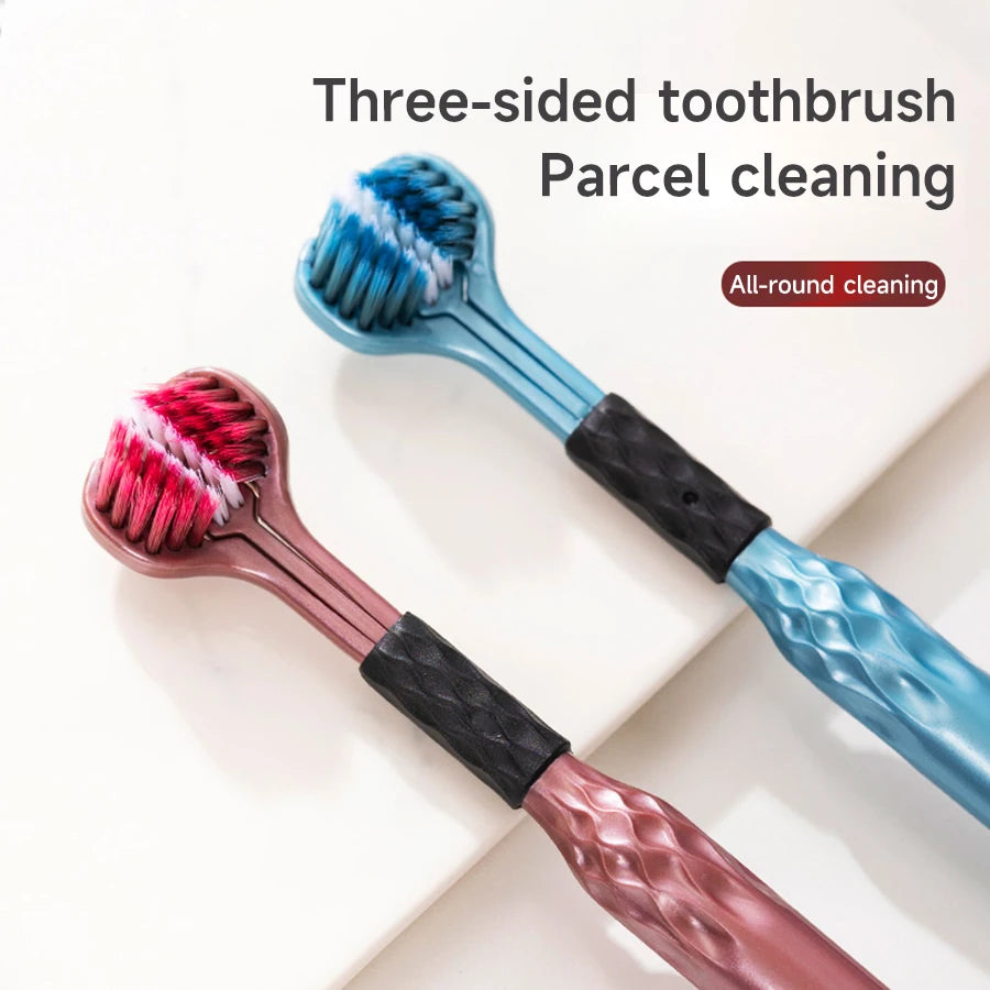 3-Sided Toothbrush – Comprehensive Cleaning with Soft Bristles (2-Pack)