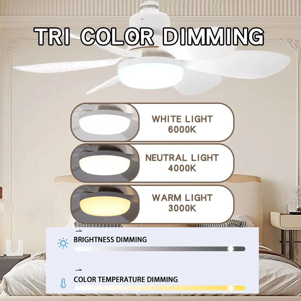 2-in-1 E27 Ceiling Fan Light with Remote – 30W/40W LED Dimmable Lamp