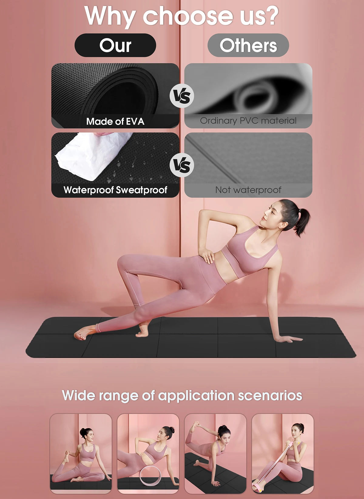 EVA Foam Yoga Mat 4mm – Lightweight Non-Slip Exercise & Gym Mat