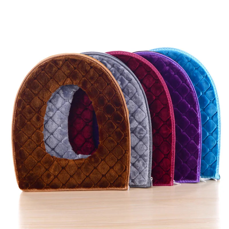 Soft Long Plush Toilet Seat Cushion – Washable & Comfortable