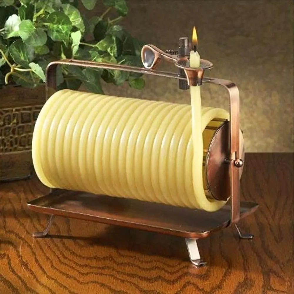 80-Hour Beeswax Candle – Eco-Friendly Rustic Candle with Safety Clip